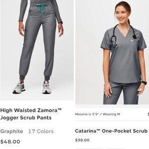 FIGS SET GRAPHITE SCRUBS- USED TOP AND BOTTOM